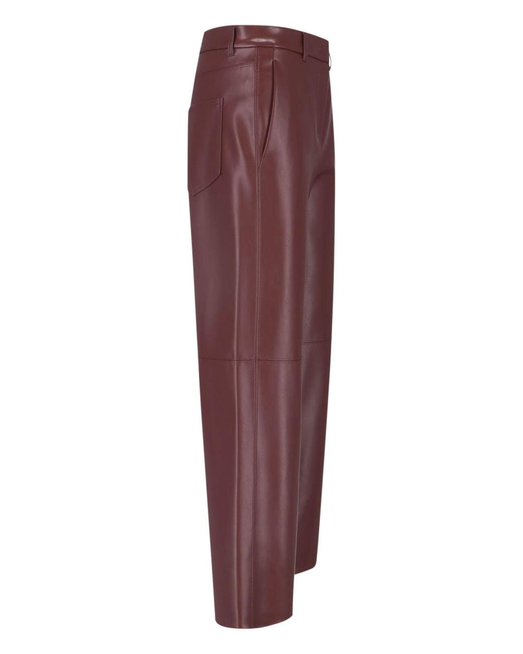 Max Mara Red S Coated Straight-Leg Pants