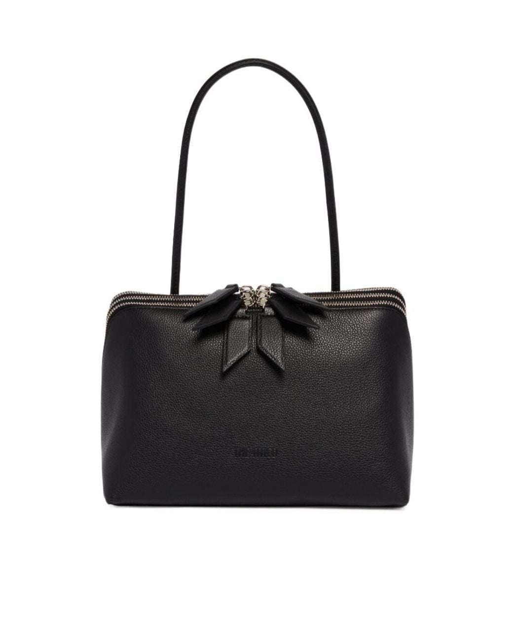 The Attico Black The Laltra Grained Shoulder Bag