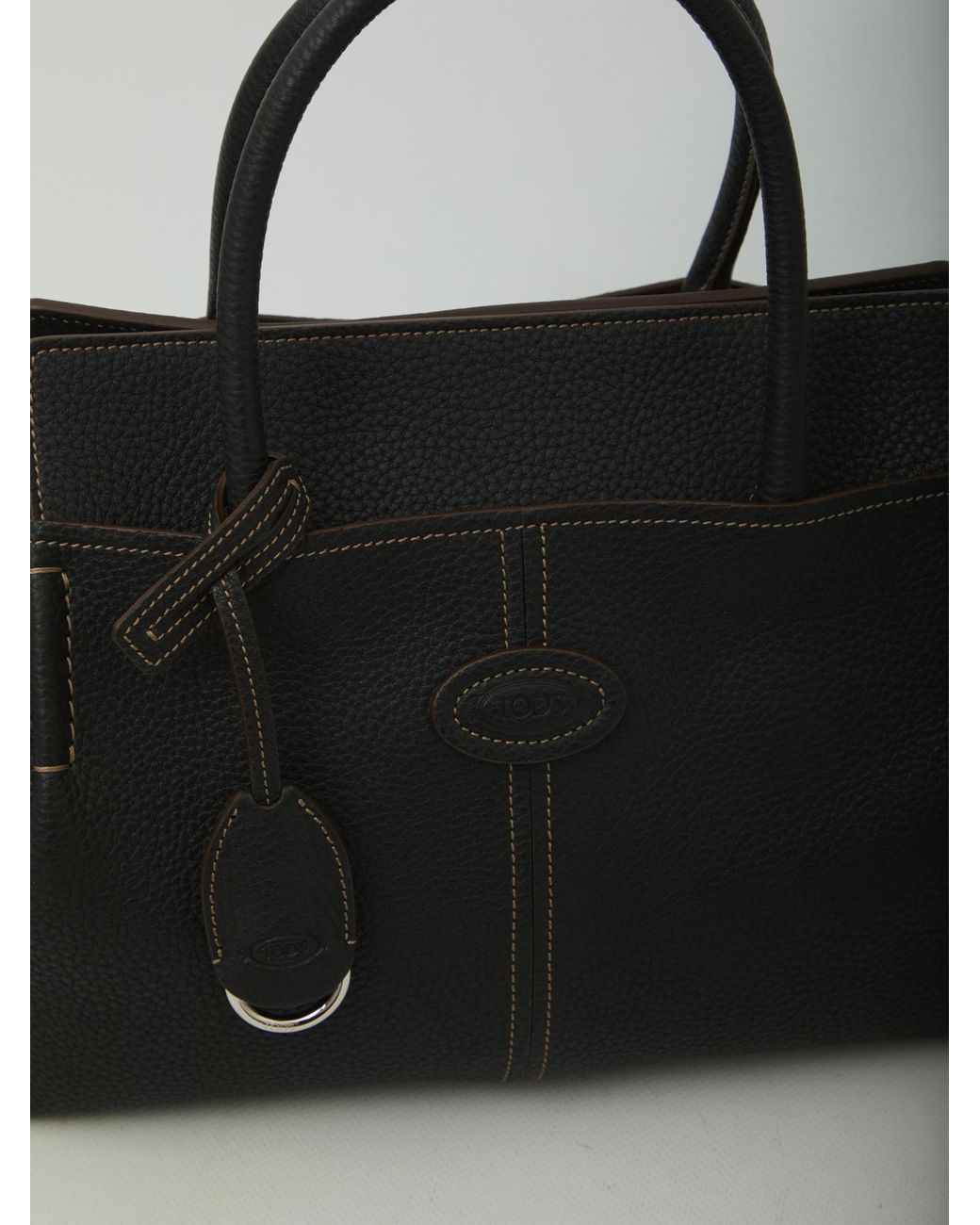 Tod's Black Logo Debossed Tote Bag