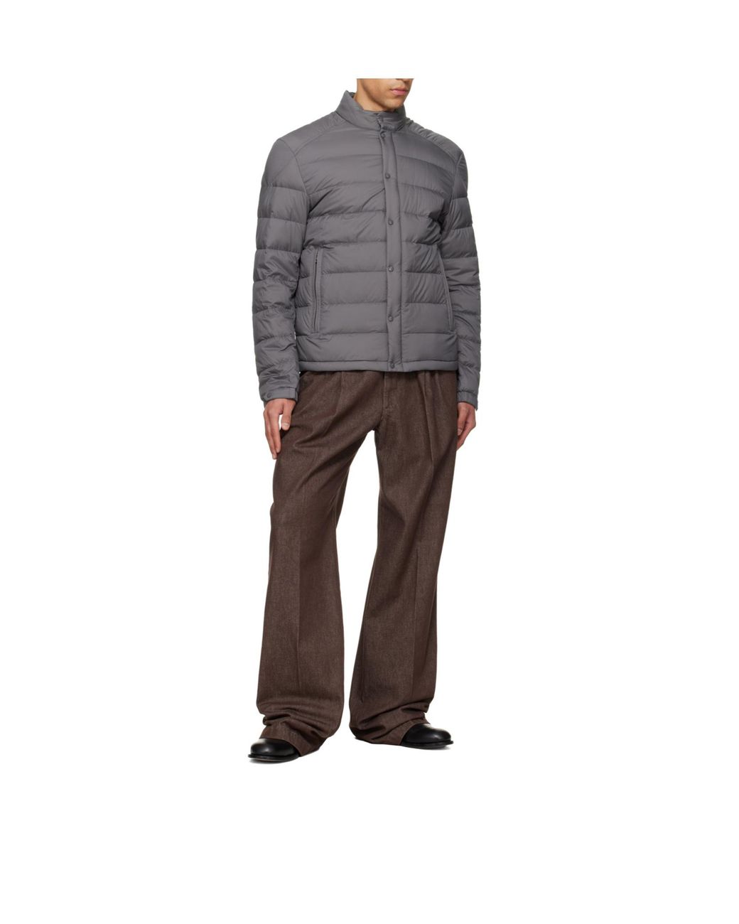 Moncler Gray Selves Short Padded Jacket for men