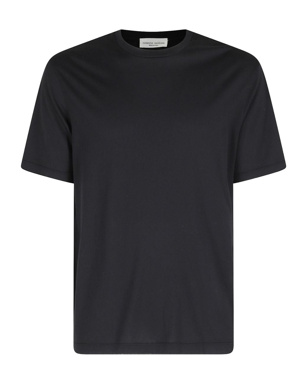 Roberto Collina Black Short-Sleeved Crewneck T-Shirt for men