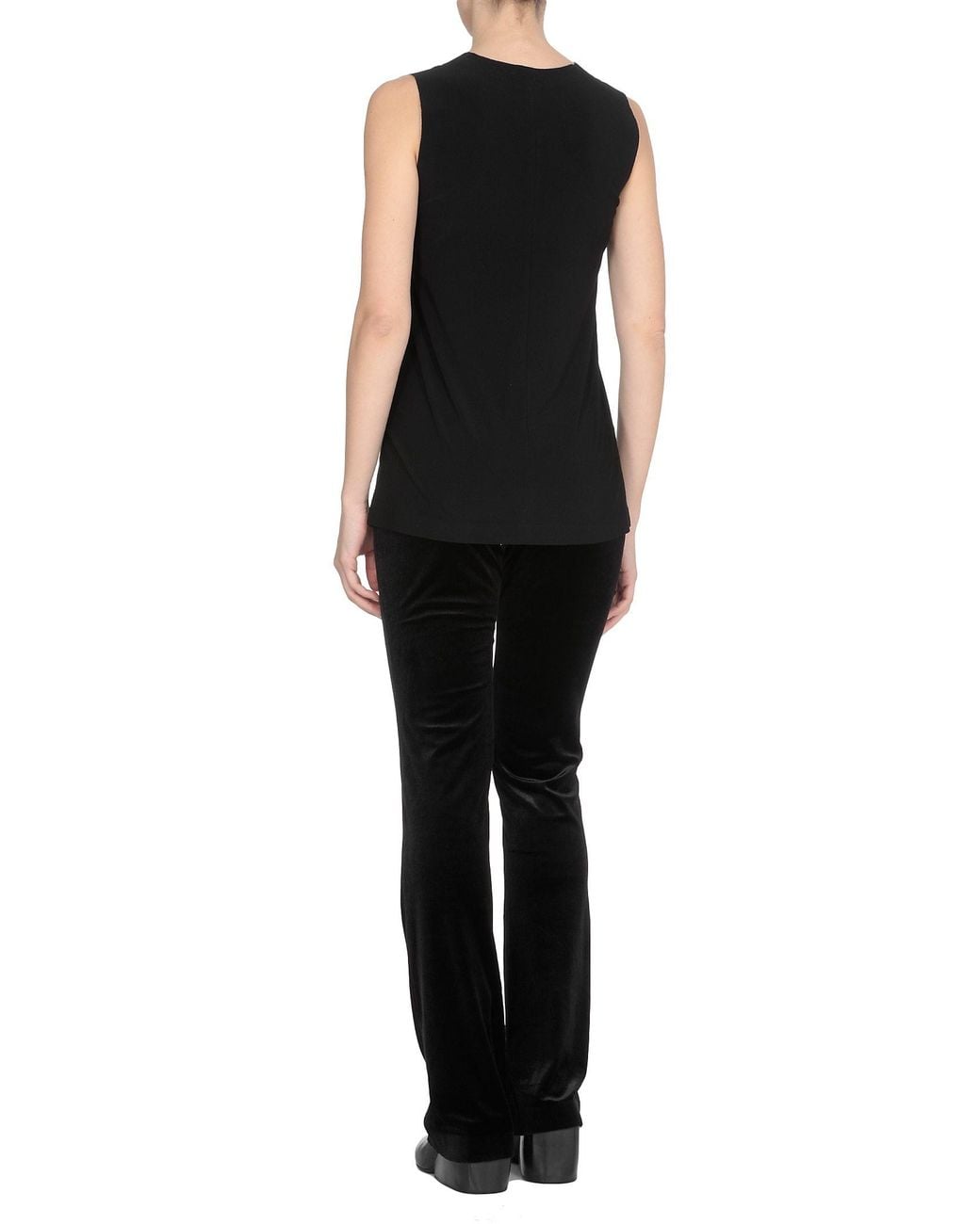 Norma Kamali Black Crewneck Sleeveless Tank Top