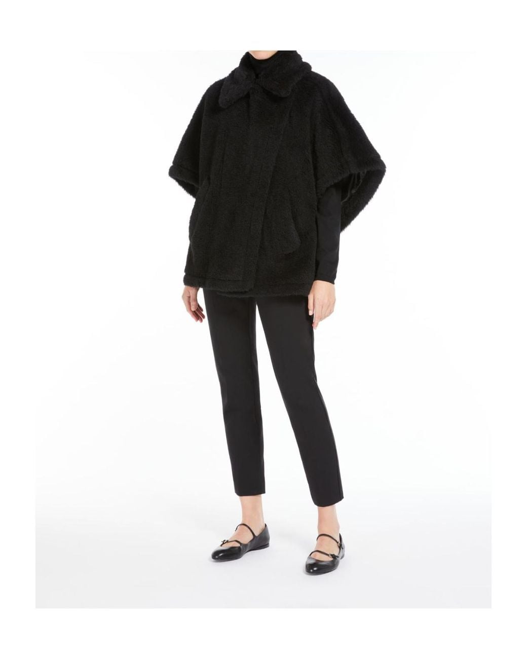 Max Mara Black Teddy Cape