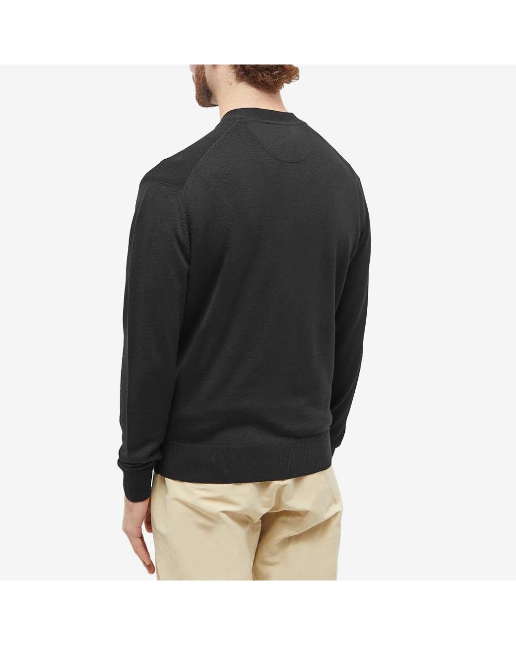 Maison Kitsuné Black Chest Logo-Patch Knit Cardigan for men