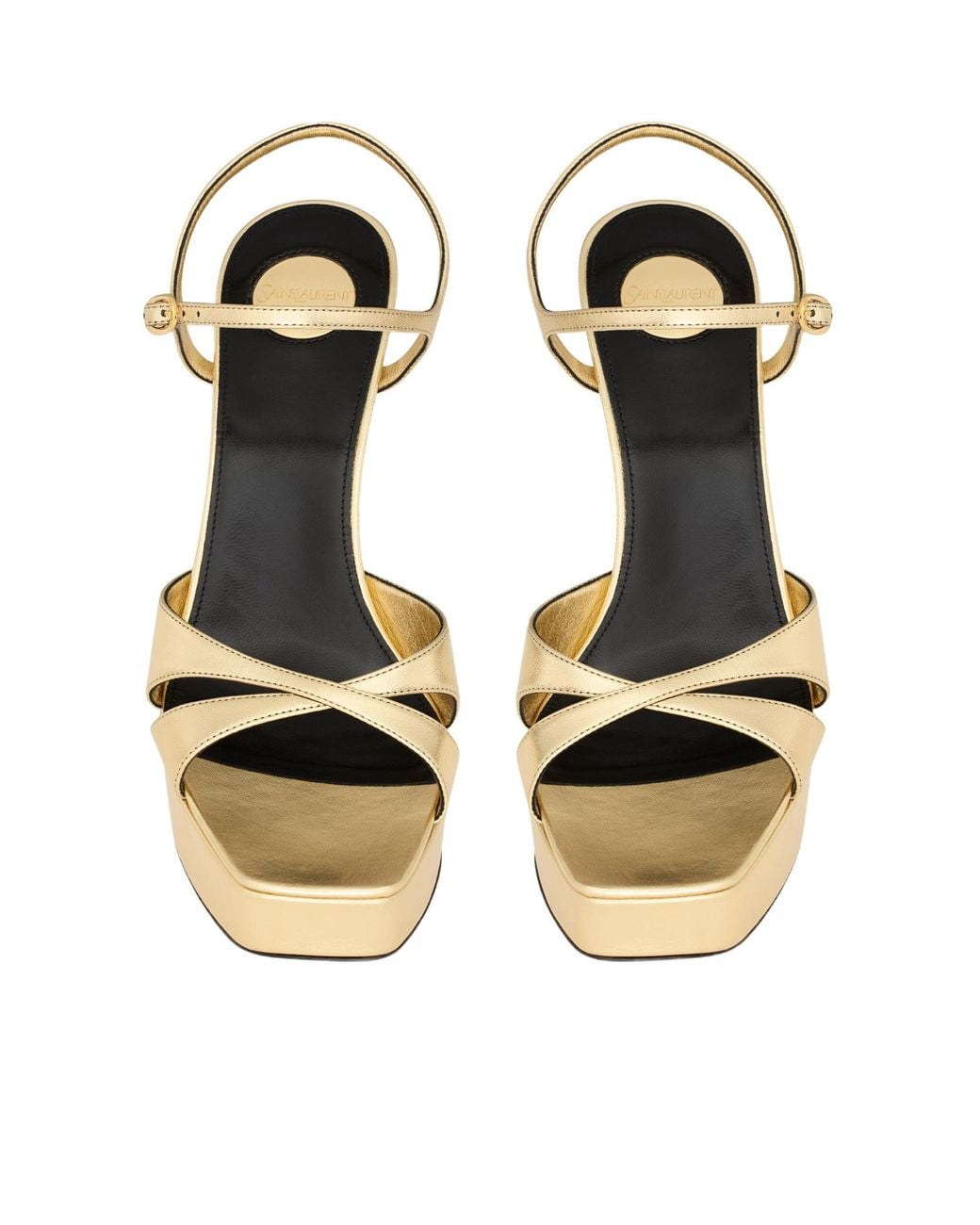 Saint Laurent Metallic Debbie Platform Sandals
