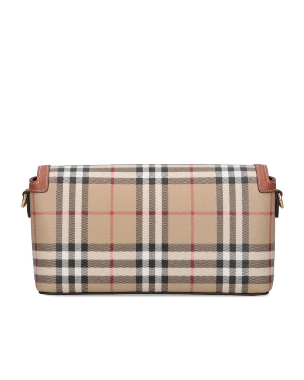 Burberry Brown Checked Foldover-Top Shoulder Bag