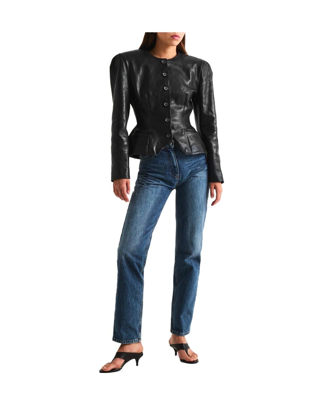 Magda Butrym Blue High-Rise Boyfriend Jeans