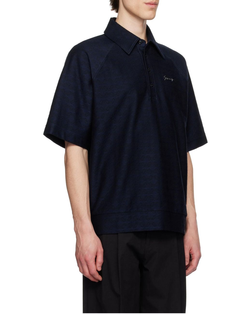 Givenchy Blue Monogram 72 Jacquard Polo Shirt for men