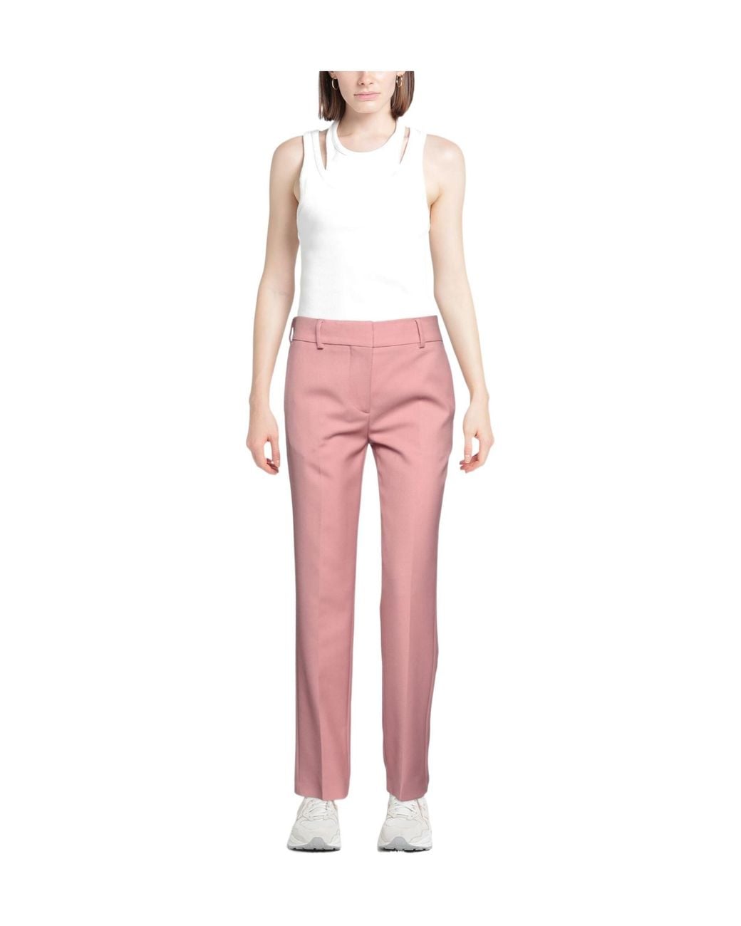Burberry Pink Solid Color Twill Pants