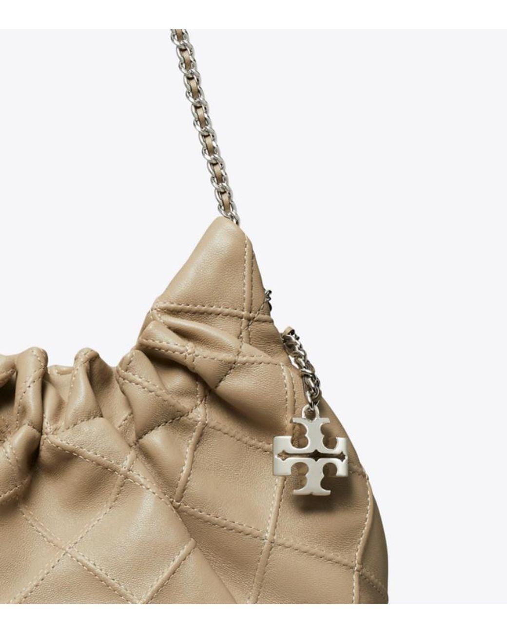Tory Burch Natural Mini Fleming Soft Hobo Bag