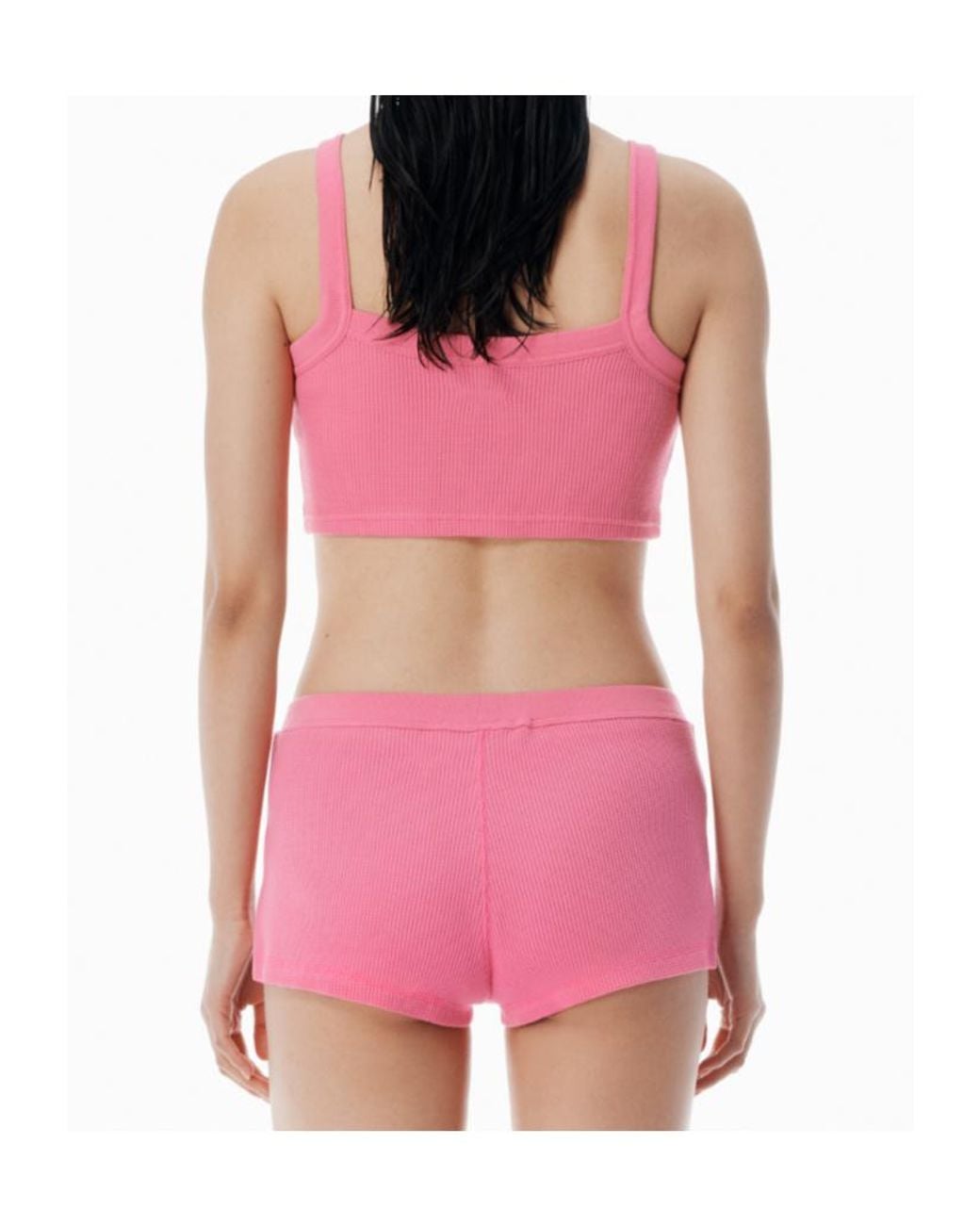 Alexander Wang Pink Waffle-Knit Cami Tank