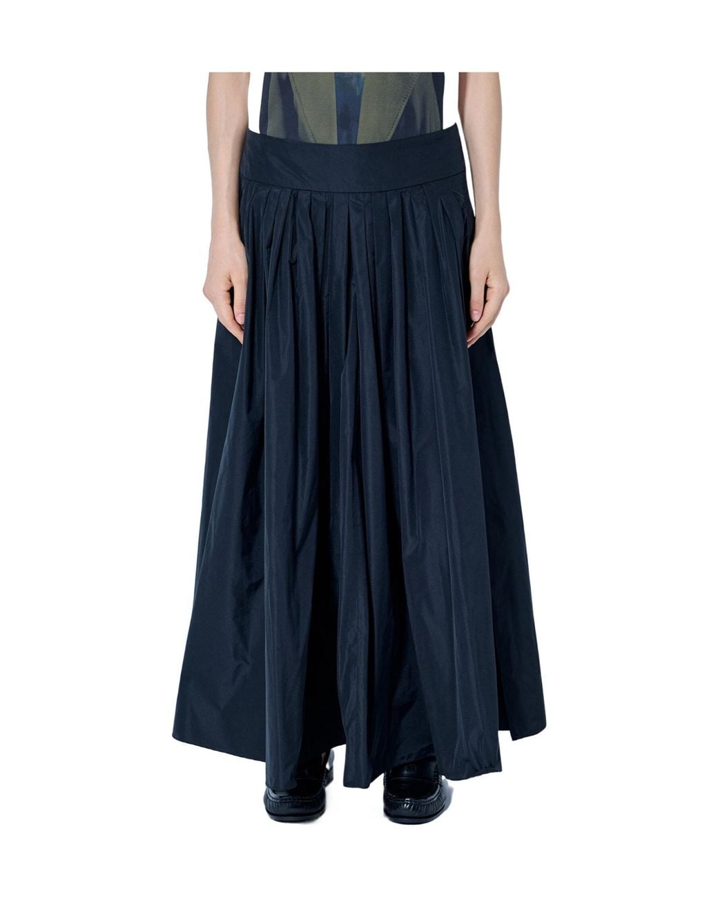 Max Mara Blue 'S Smmromina Pleated Maxi Skirt
