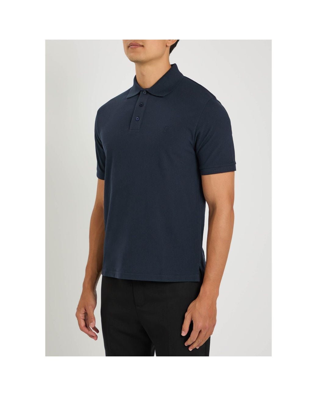 Saint Laurent Blue Simple Blended Polo Shirt for men