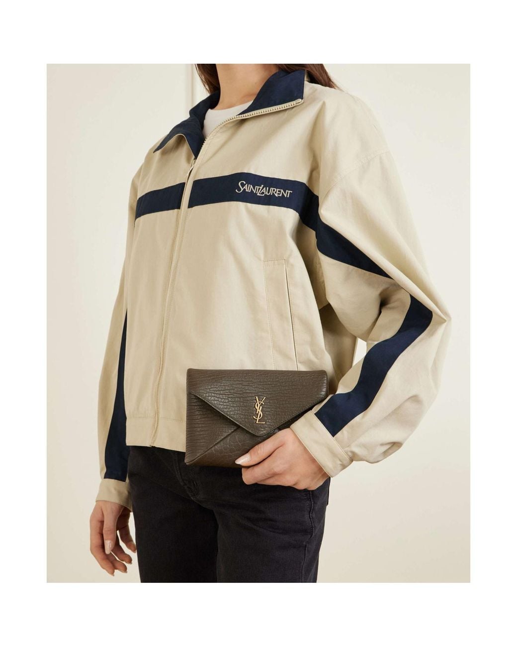 Saint Laurent Brown Cassandre Shoulder Bag