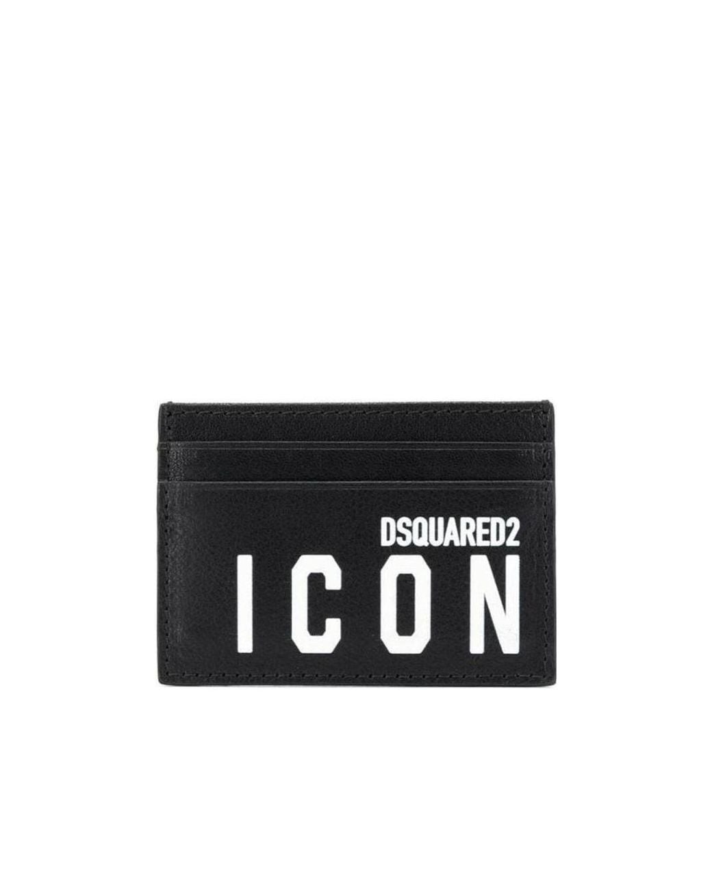 DSquared² Black Logo Printed Classic Card Holder for men