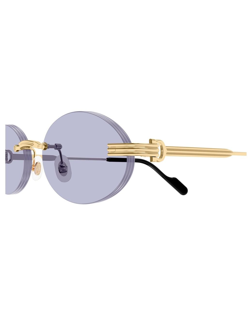 Cartier White Oval Frames Sunglasses for men
