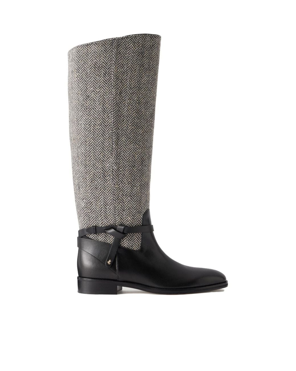 Jimmy Choo Gray Herringbone Knee Boots