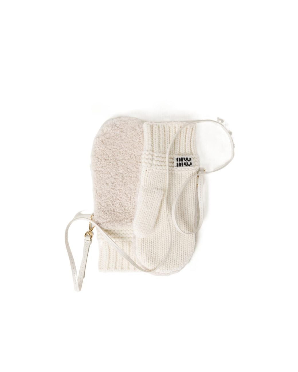 Miu Miu White Knitted Blend Gloves