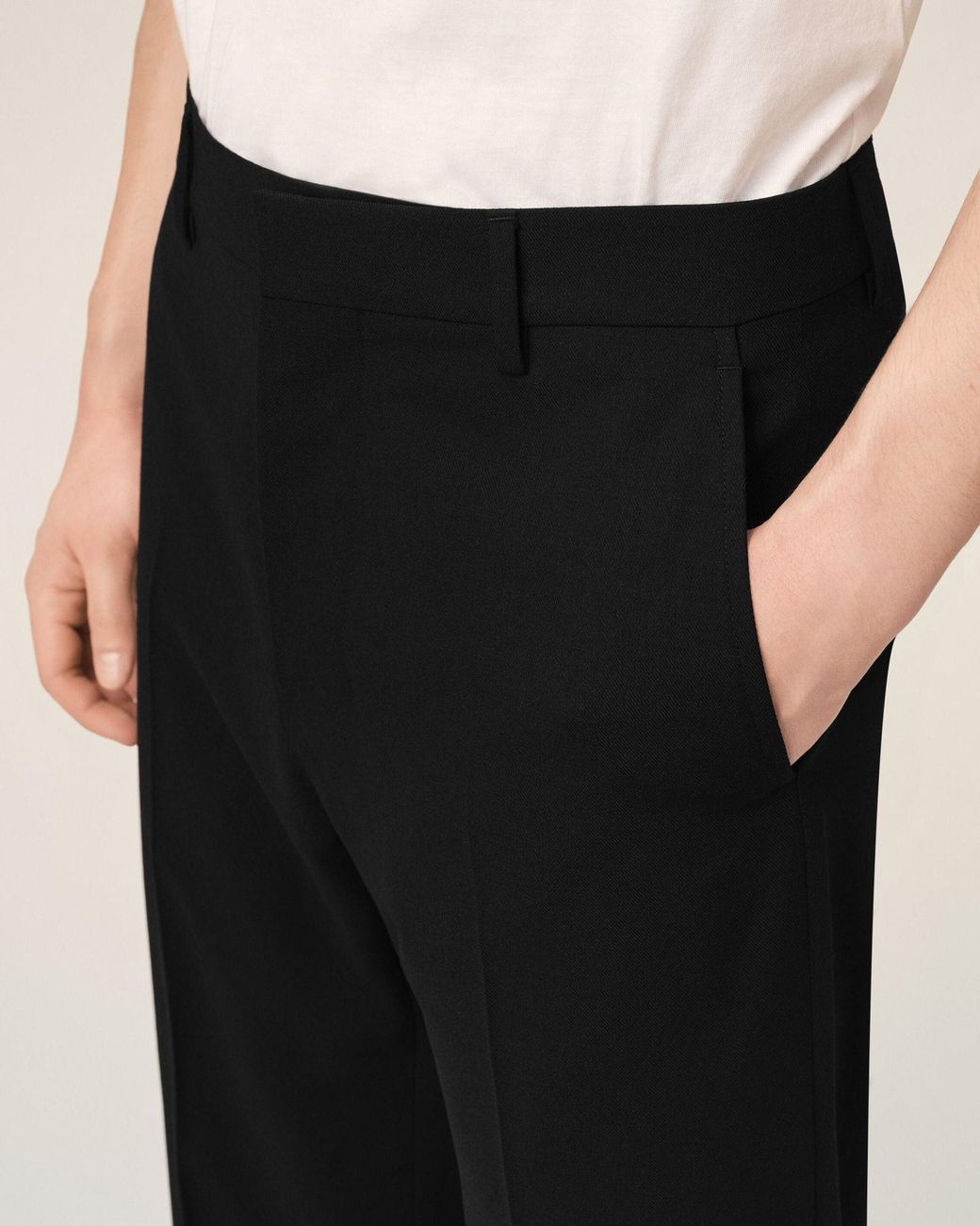 AMI Black Straight Leg Trousers for men