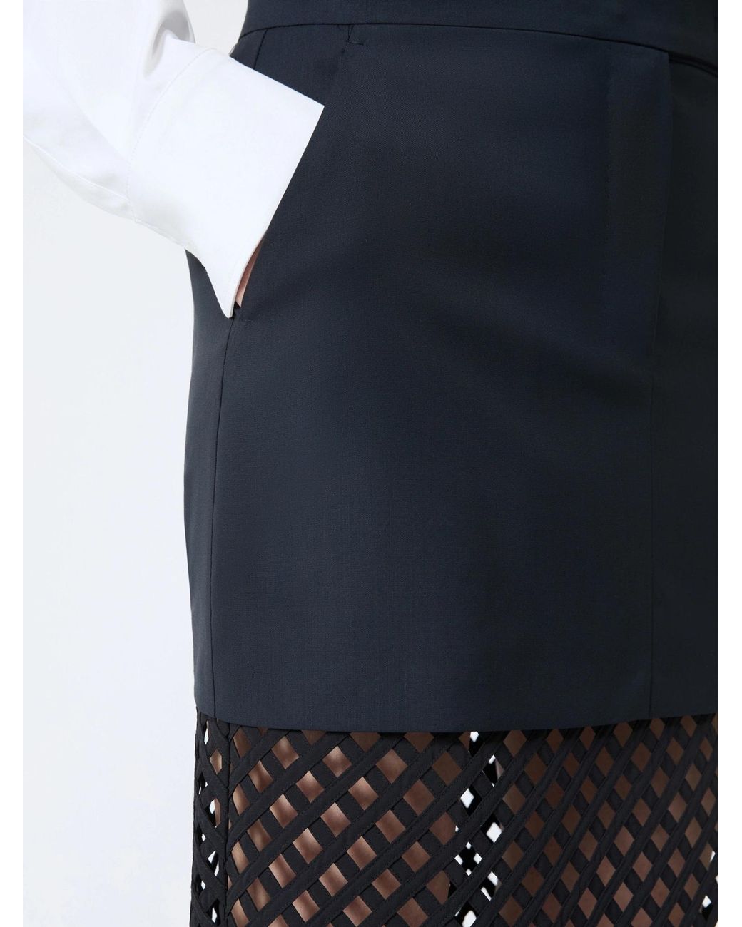 Max Mara Black Woven Midi Skirt