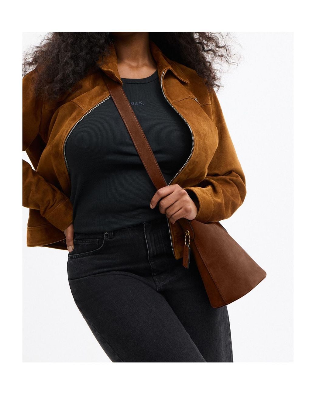 COACH Brown Bleecker 21 Bucket Bag