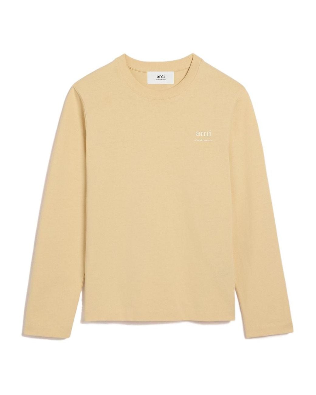 AMI Natural Ami Long Sleeved Crewneck T-Shirt for men