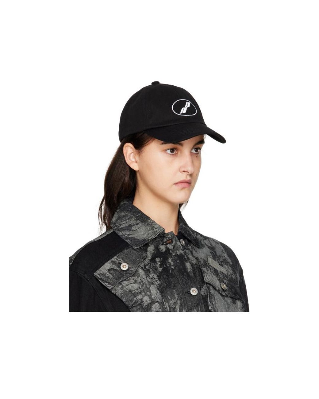 we11done Black Logo-Embroidered Cotton Cap for men