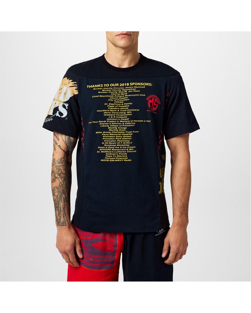 MARINE SERRE Black Pattern Printed T-Shirt for men