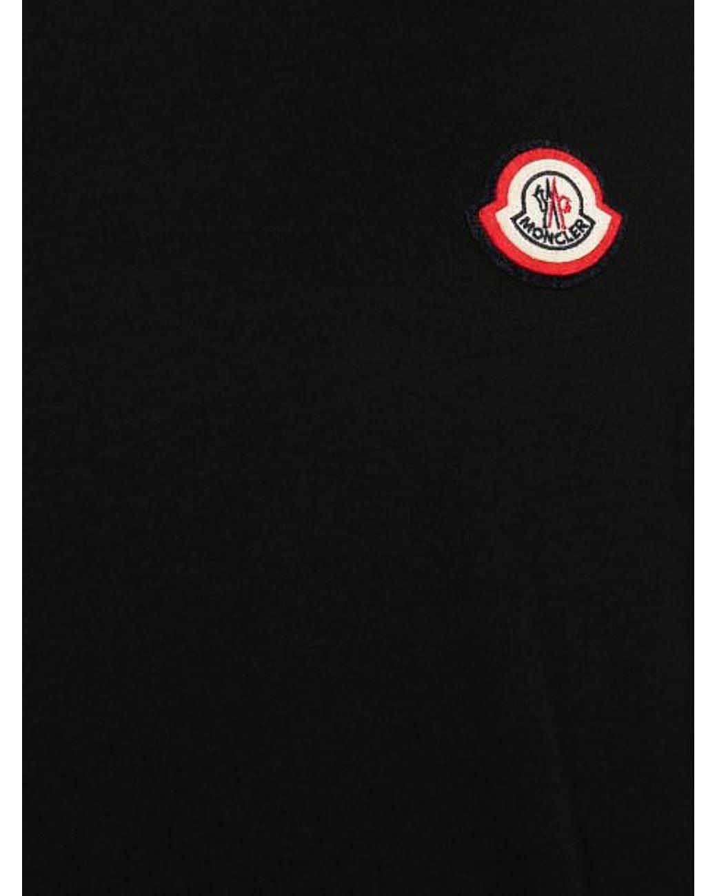 Moncler Black Logo Patch Crewneck T-Shirt for men