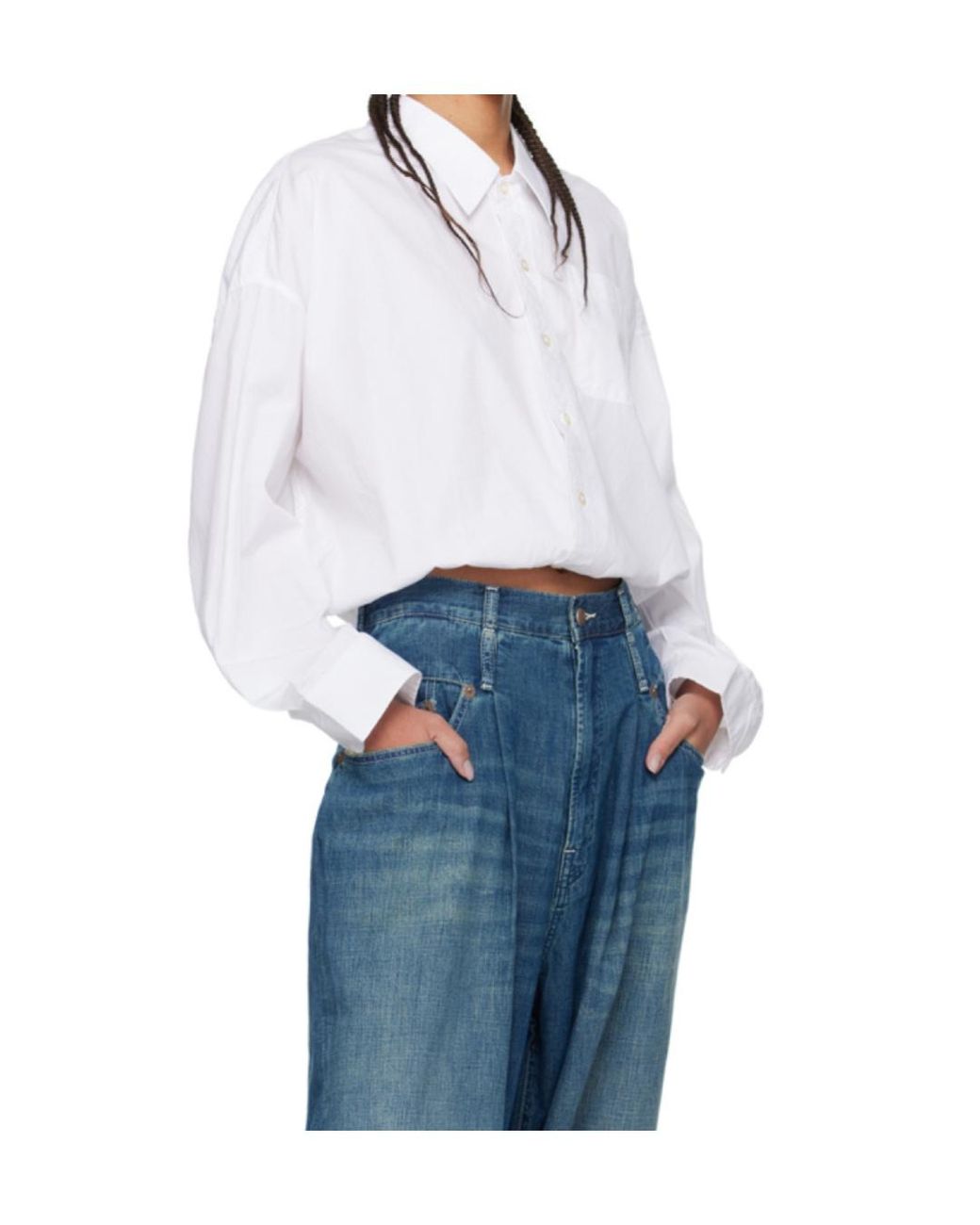 R13 White Long-Sleeved Shirt