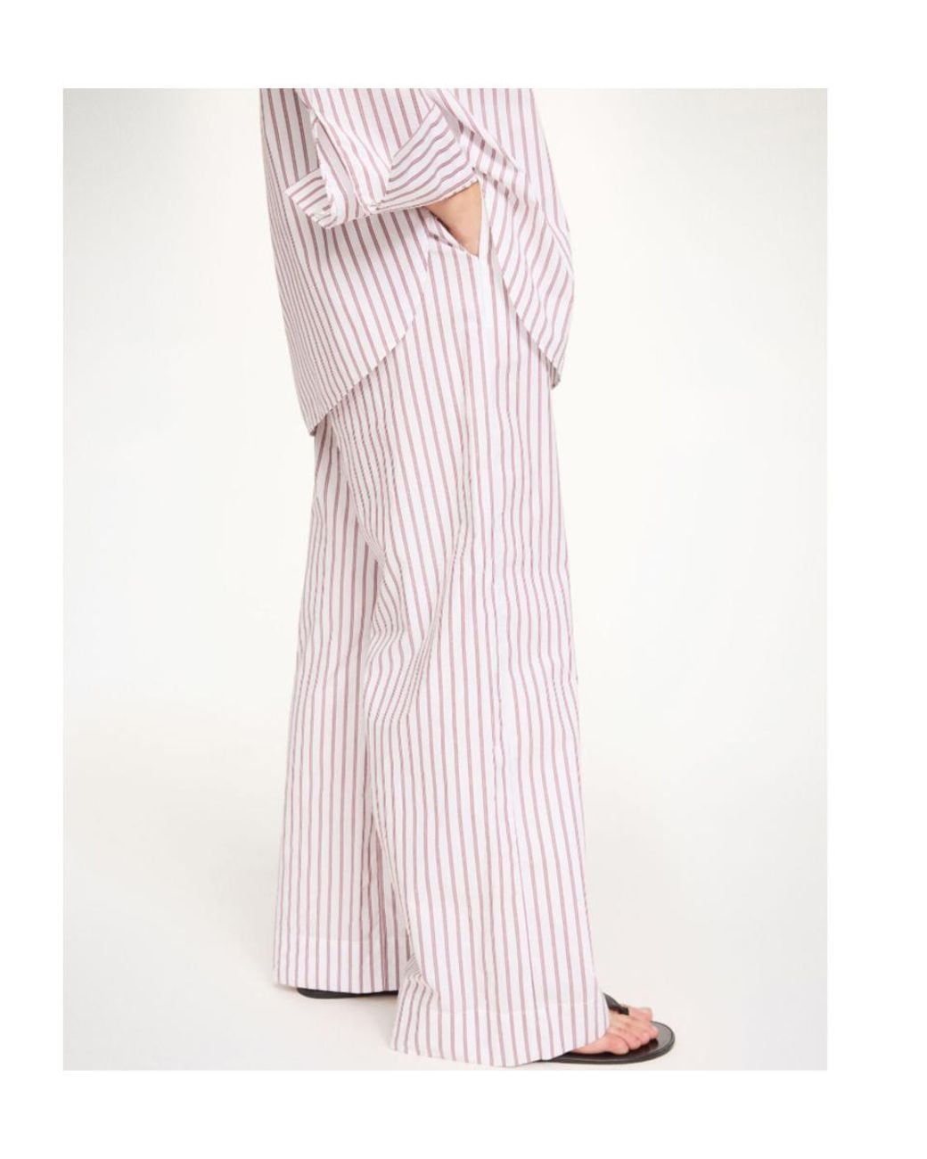 By Malene Birger Purple Cabello Striped Wide Leg Trousers