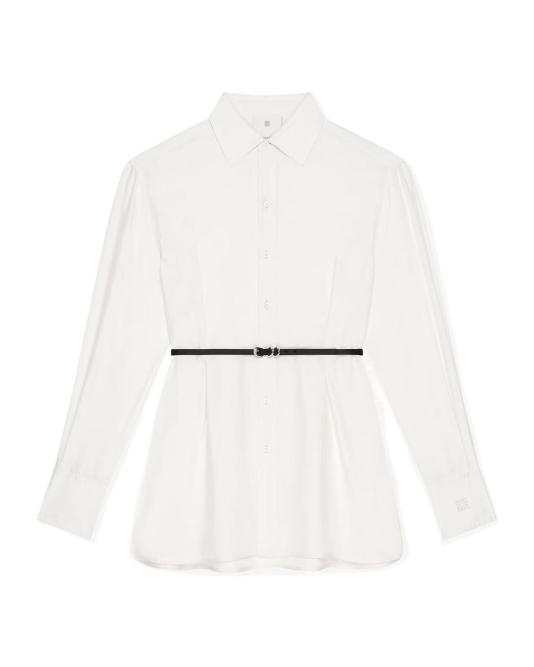 Givenchy White Voyou Belted Shirt