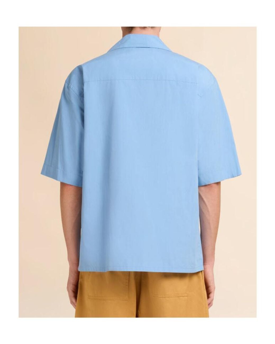 Marni Blue Short-Sleeve Logo Printed Shirt for men