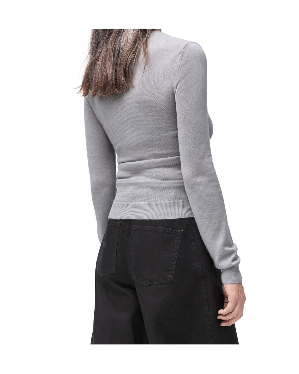 Loewe Gray Draped Sweater