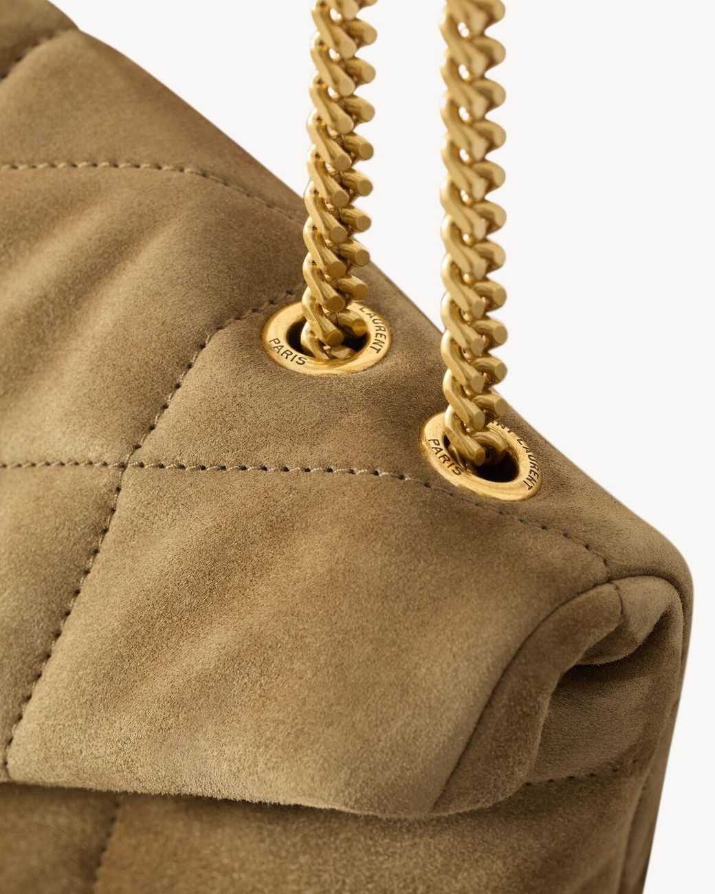 Saint Laurent White Toy Puffer Logo Plaque Shoulder Bag