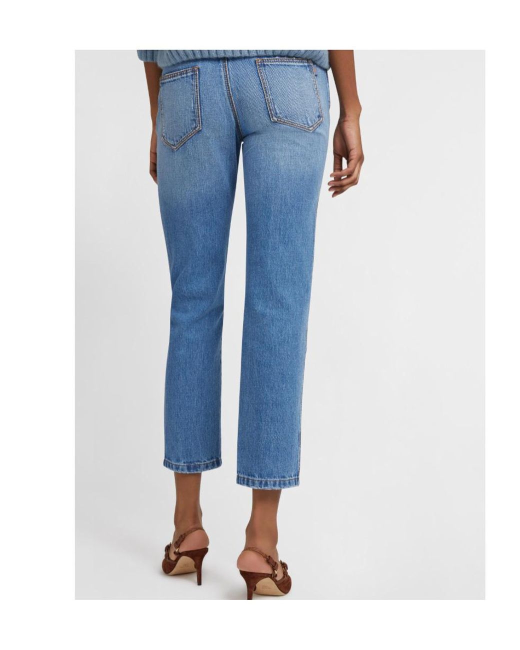 Ermanno Scervino Blue Rhinestone-Embellished Jeans