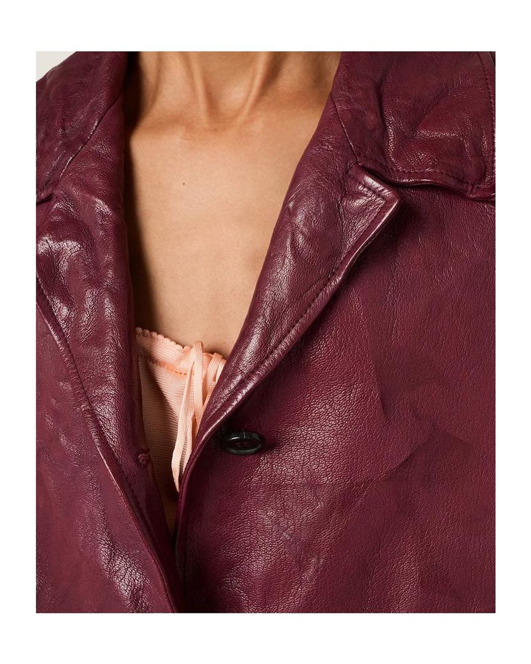 Miu Miu Purple Leather Coat
