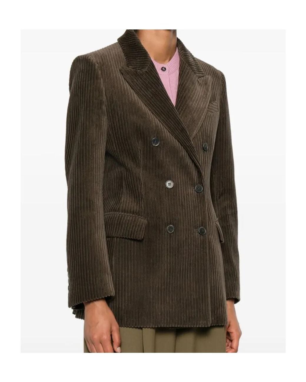 P.A.R.O.S.H. Green Double-Breasted Corduroy Blazer