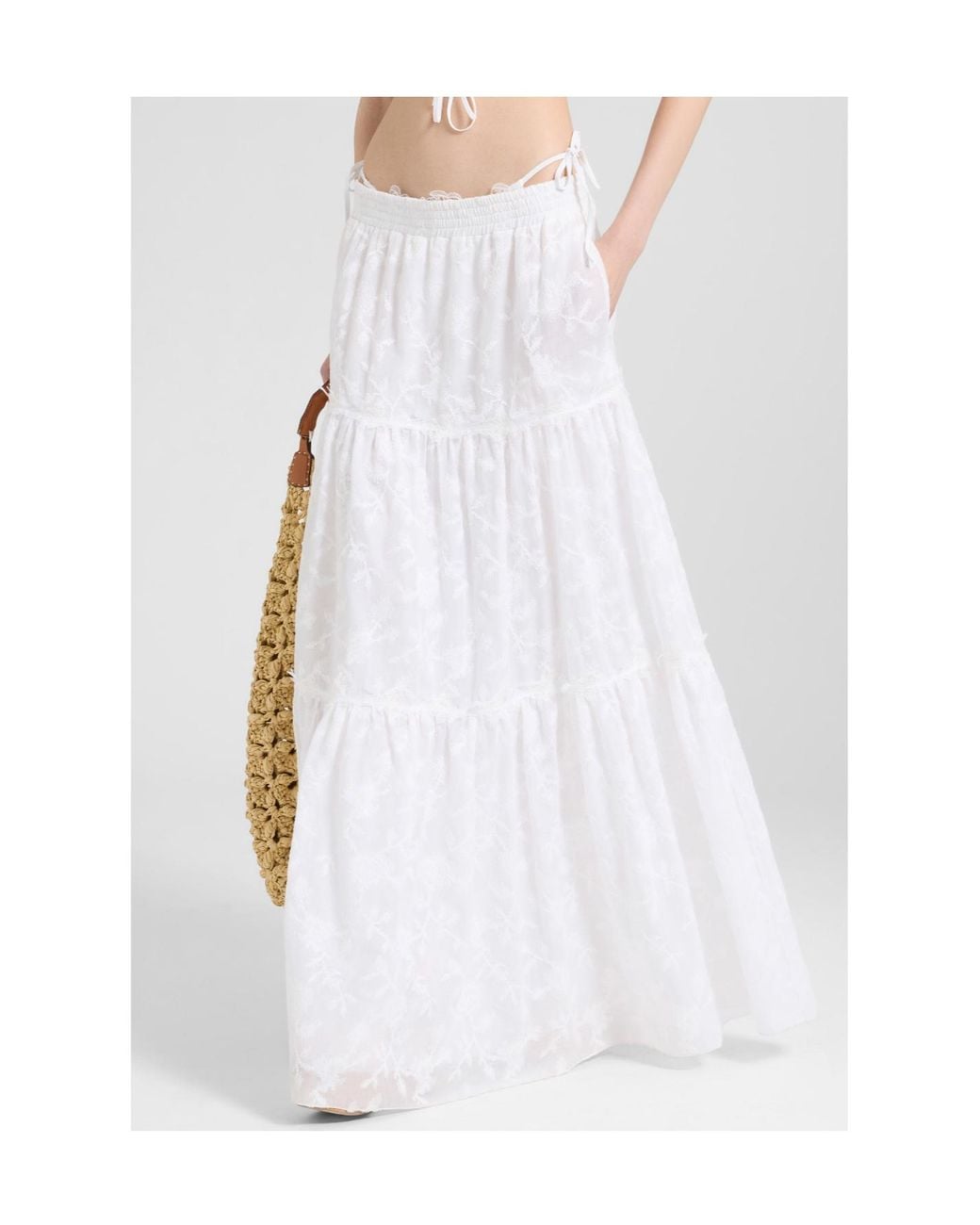 Ermanno Scervino White Pleated Midi Skirt