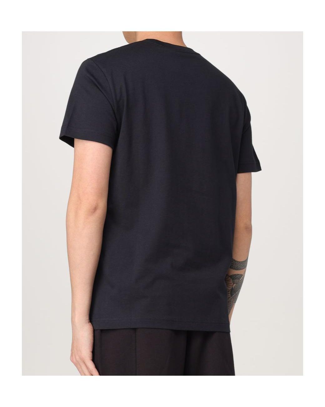 Versace Jeans Black Couture Outline Barocco Printed Crewneck T-Shirt for men