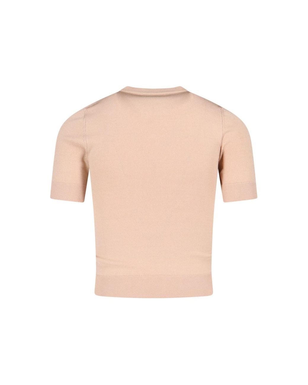 MARINE SERRE Pink Short-Sleeved Knit Sweater