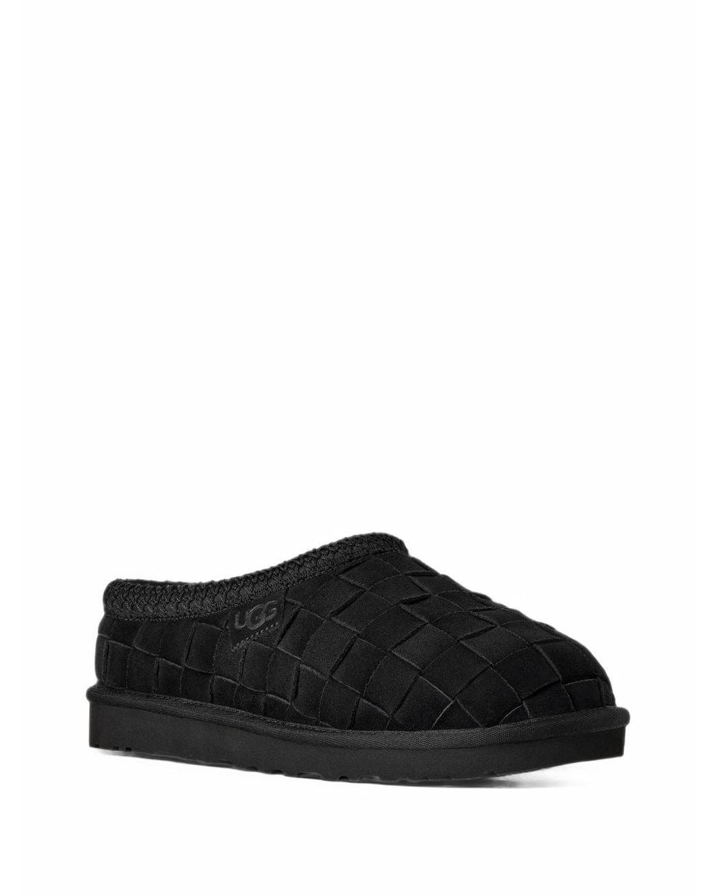 Ugg Black Tasman Logo Patch Woven Mules for men
