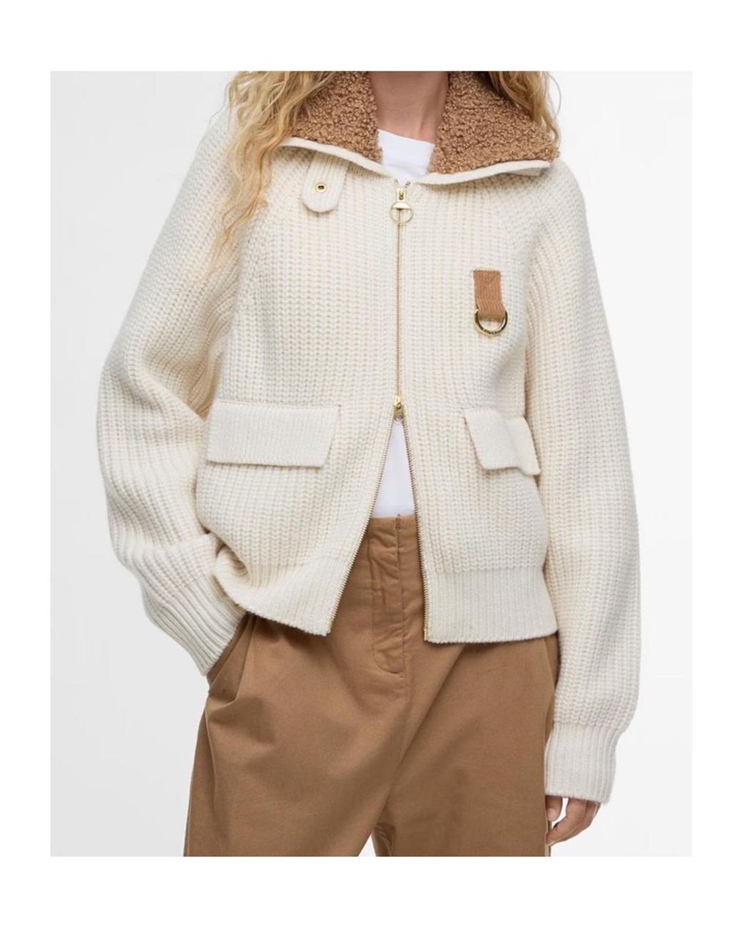 Barbour Natural Zip Shearling Sweater