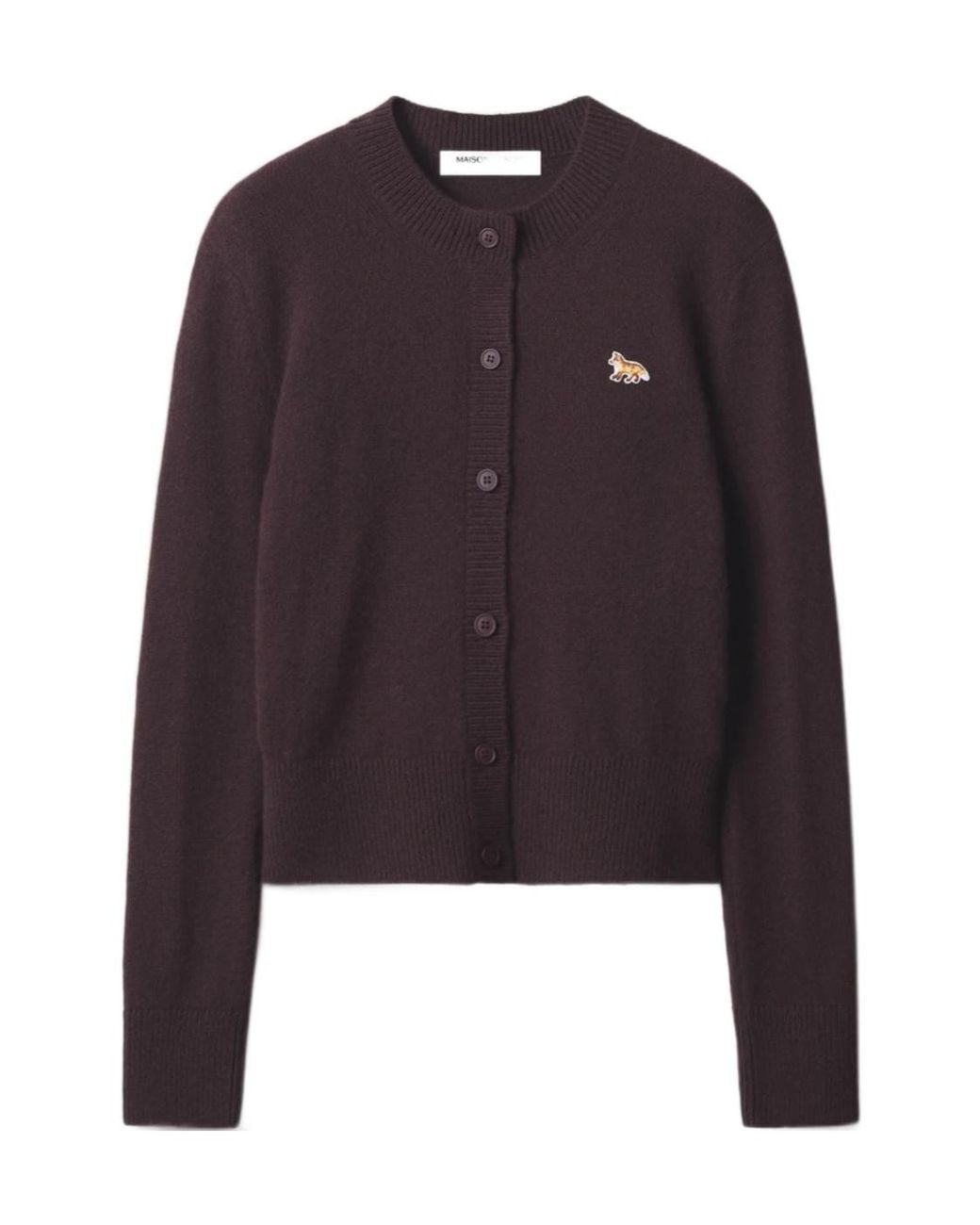 Maison Kitsuné Purple Maison Kitsuné Baby Fox Fitted Cardigan