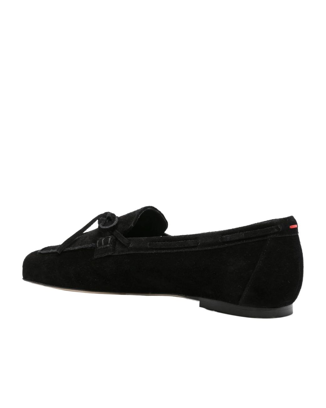 Aeyde Black Bow-Detail Suede Loafers