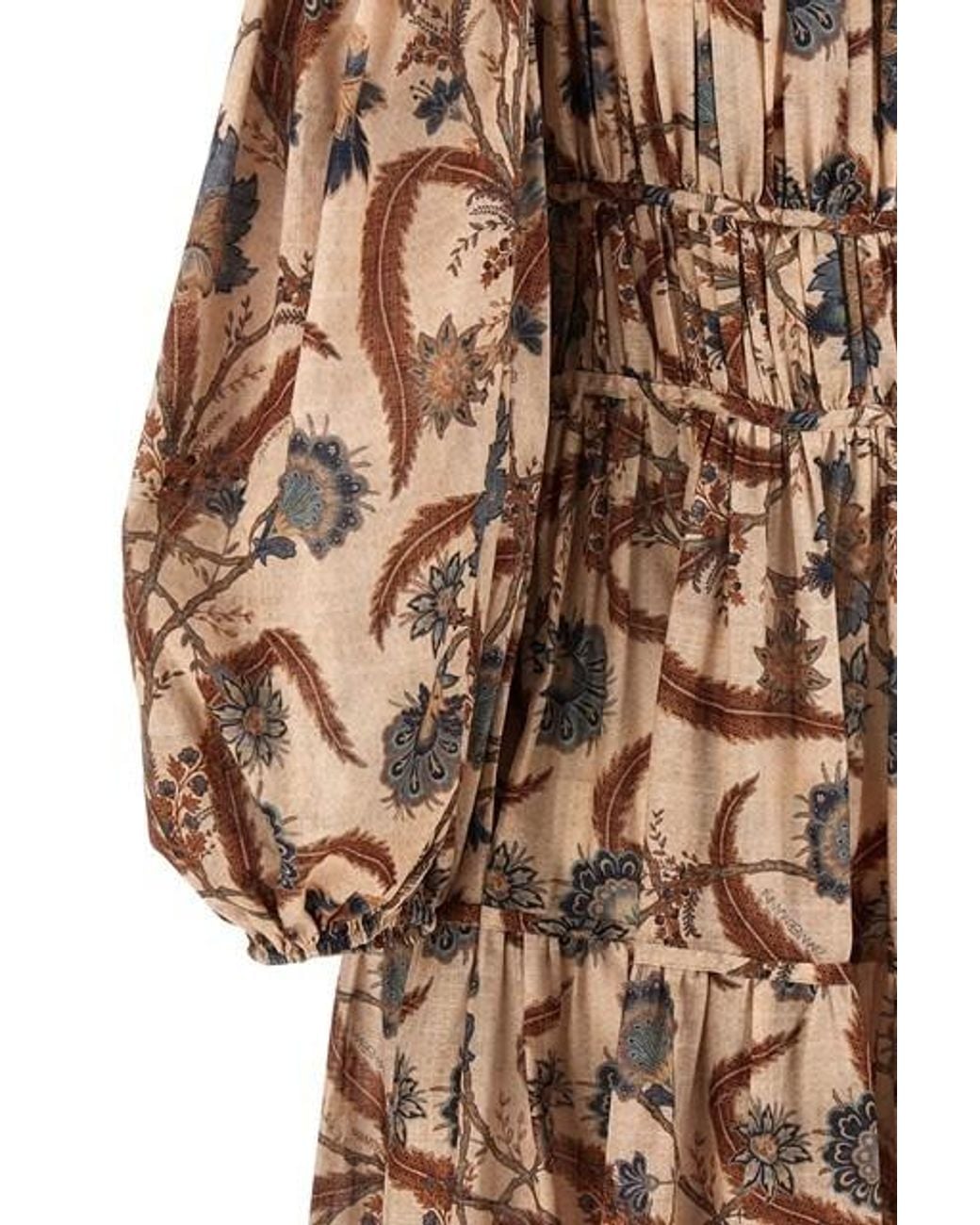 Zimmermann Multicolor Ascension Tie Billow Maxi Dress