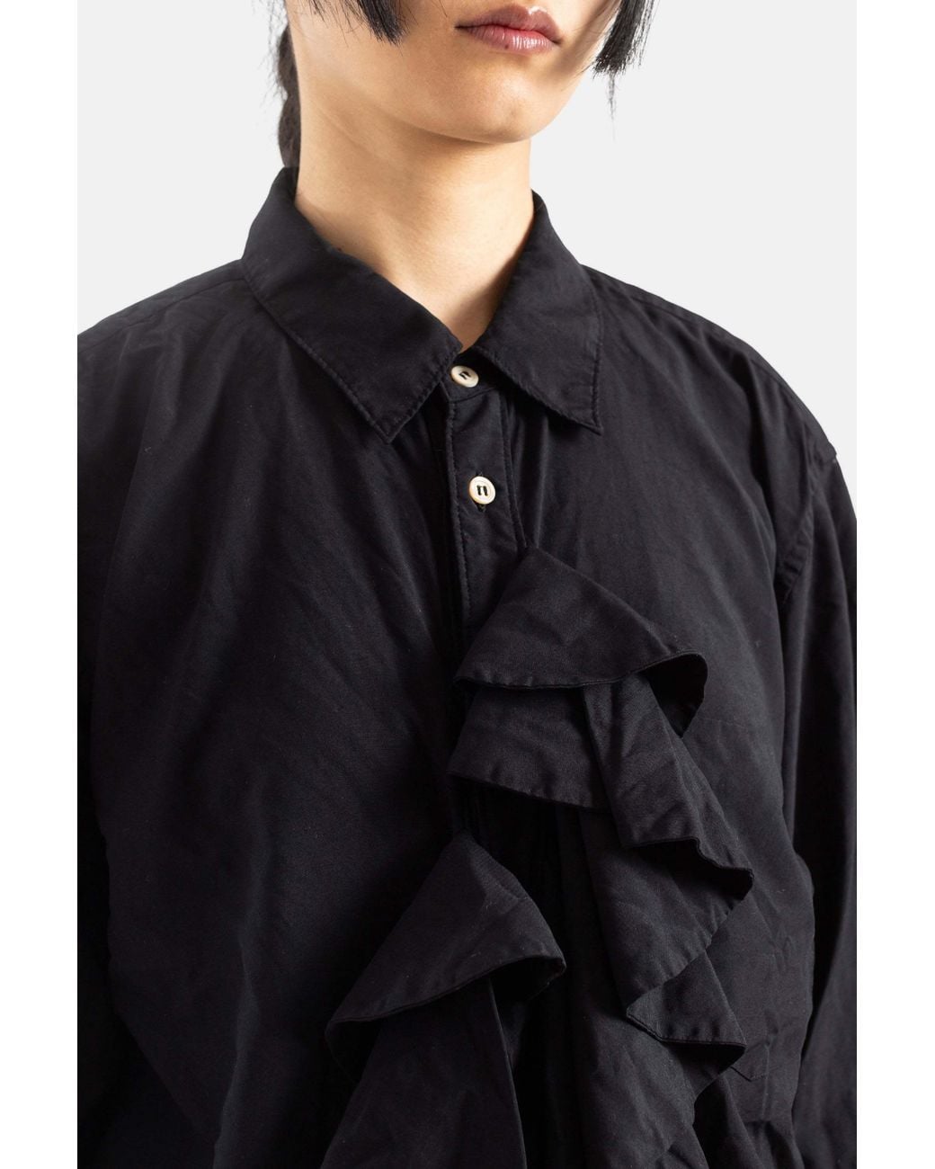 Comme des Garçons Black Comme Des Garçons Asymmetric Ruffle Shirt