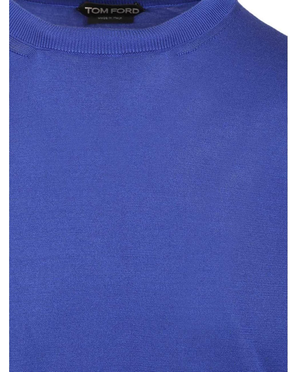 Tom Ford Blue Crewneck Long-Sleeved Pullover for men