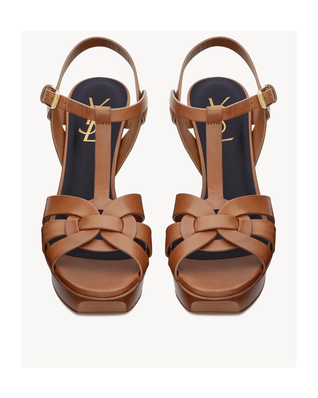 Saint Laurent Brown Open-Toe High-Heeled Sandals