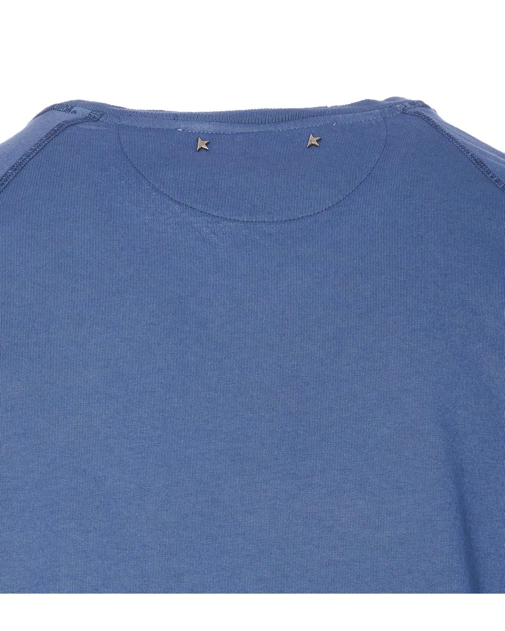 GOLDEN GOOSE DELUXE BRAND コットン長袖シャツ 青 Golden Goose Printed Crewneck Sweatshirt in Blue for Men | Lyst